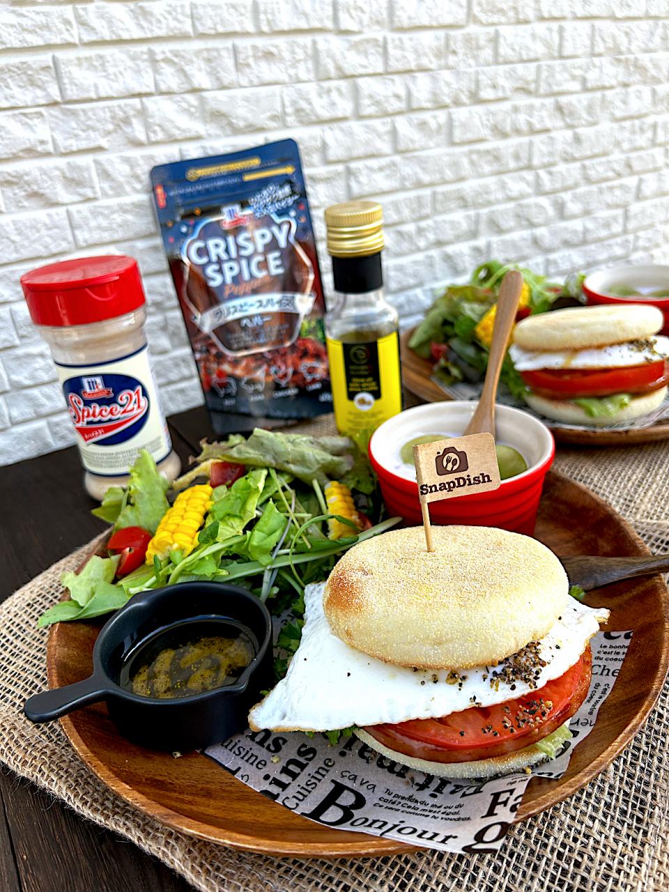イングリッシュマフィンで朝食【おいしい世界ごはんパートナー】